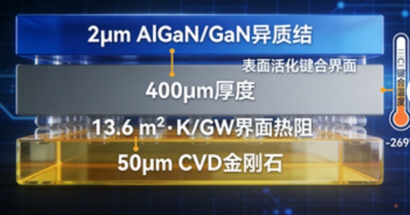 中国科研团队突破GaN器件散热瓶颈:4H-SiC/金刚石复合衬底技术实现热阻降低61.4%(图1) 中国科研团队突破GaN器件散热瓶颈:4H-SiC/金刚石复合衬底技术实现热阻降低61.4%(图1)