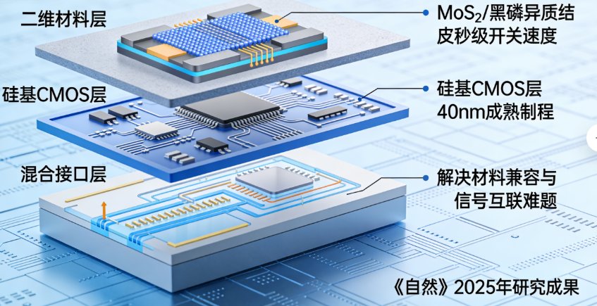 全球首颗二维-硅基混合闪存芯片在复旦诞生，攻克存储速率难题登上《自然》(图3)