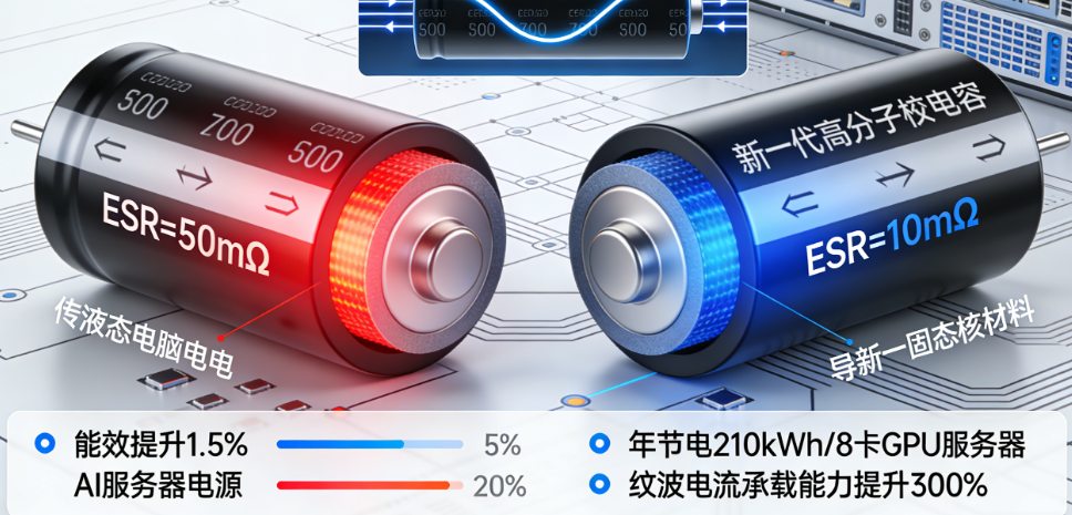 揭秘！AI服务器电源节能降耗核心：一颗固态电容如何带来1.8%的能效飞跃(图1)